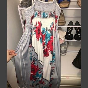 grey floral dress